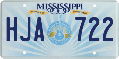 MS license plate HJA722