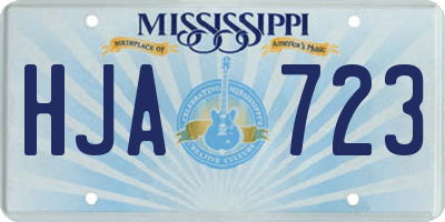 MS license plate HJA723