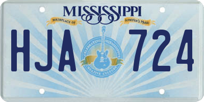 MS license plate HJA724