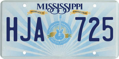 MS license plate HJA725