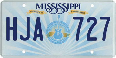 MS license plate HJA727