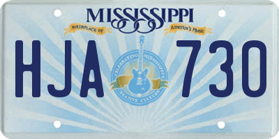 MS license plate HJA730