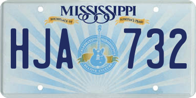 MS license plate HJA732