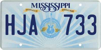 MS license plate HJA733