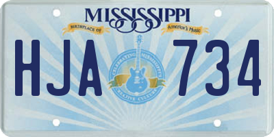 MS license plate HJA734