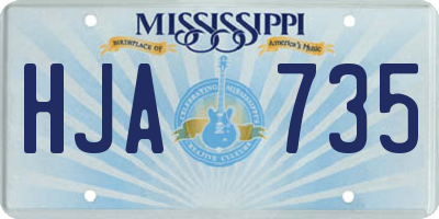 MS license plate HJA735
