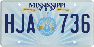 MS license plate HJA736