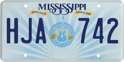 MS license plate HJA742