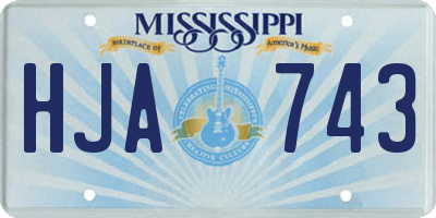 MS license plate HJA743