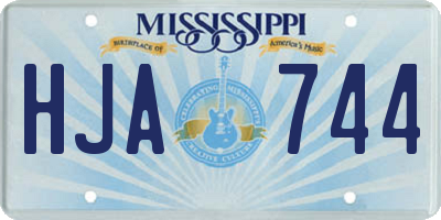 MS license plate HJA744