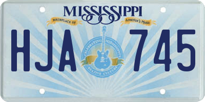 MS license plate HJA745
