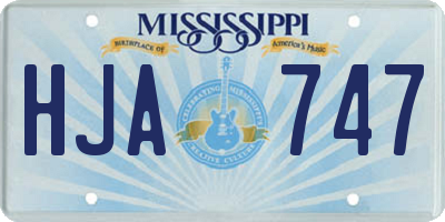 MS license plate HJA747