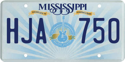 MS license plate HJA750