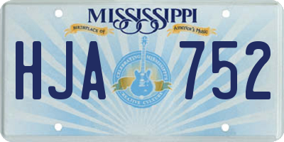 MS license plate HJA752