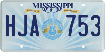 MS license plate HJA753