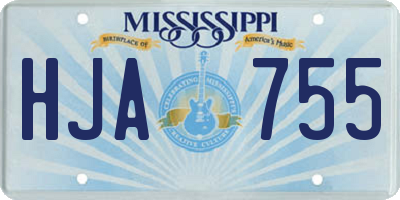 MS license plate HJA755