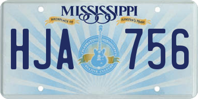 MS license plate HJA756
