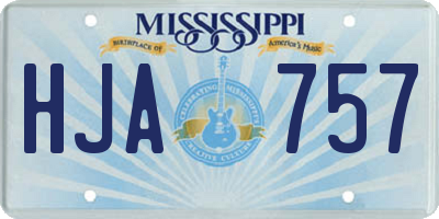 MS license plate HJA757