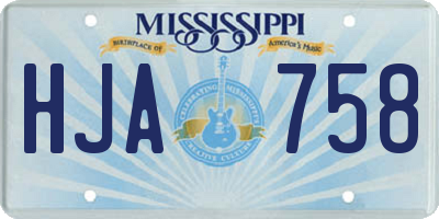 MS license plate HJA758