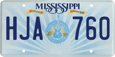 MS license plate HJA760