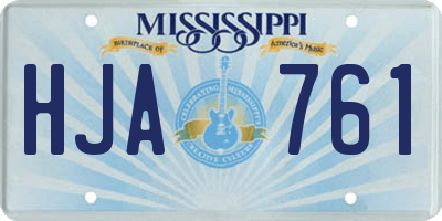 MS license plate HJA761