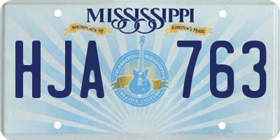 MS license plate HJA763