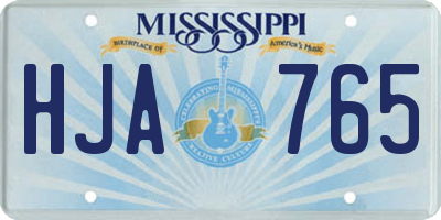 MS license plate HJA765