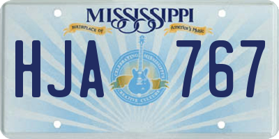 MS license plate HJA767