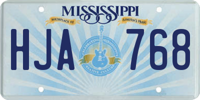 MS license plate HJA768