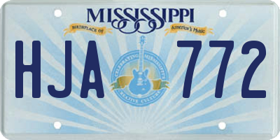 MS license plate HJA772