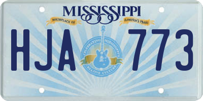 MS license plate HJA773