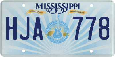 MS license plate HJA778