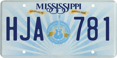 MS license plate HJA781