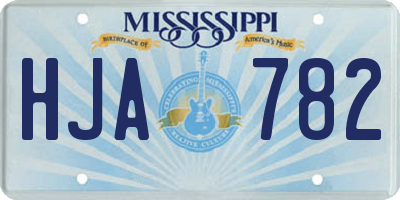 MS license plate HJA782