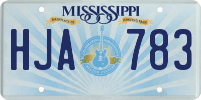 MS license plate HJA783