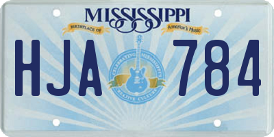 MS license plate HJA784