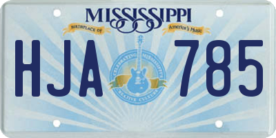 MS license plate HJA785