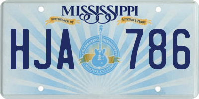 MS license plate HJA786