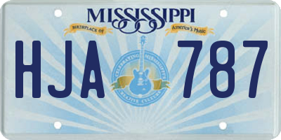 MS license plate HJA787