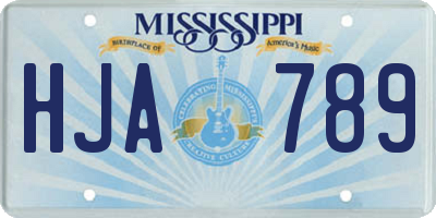 MS license plate HJA789
