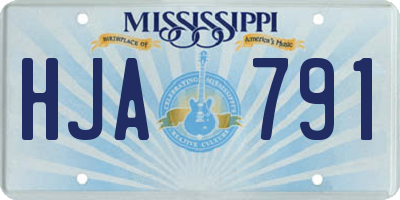 MS license plate HJA791