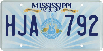 MS license plate HJA792