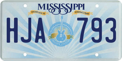 MS license plate HJA793