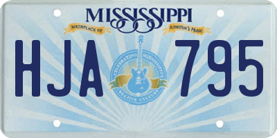 MS license plate HJA795