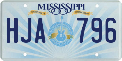 MS license plate HJA796