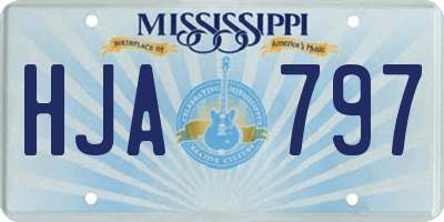 MS license plate HJA797