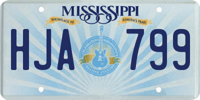 MS license plate HJA799