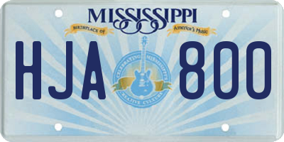 MS license plate HJA800