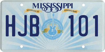 MS license plate HJB101
