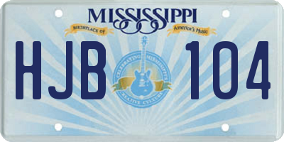 MS license plate HJB104
